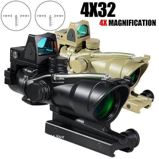 Lunette de Visée 4x32 Red Dot avec Fibre Optique - BLACKBEARD OUTDOOR INDUSTRIES