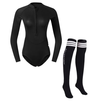 Combinaison Bikini Néoprène Femme 2MM avec Bas – Maillot de Bain Longues Manches Surf, Plongée, Snorkeling, Natation - BLACKBEARD OUTDOOR INDUSTRIES
