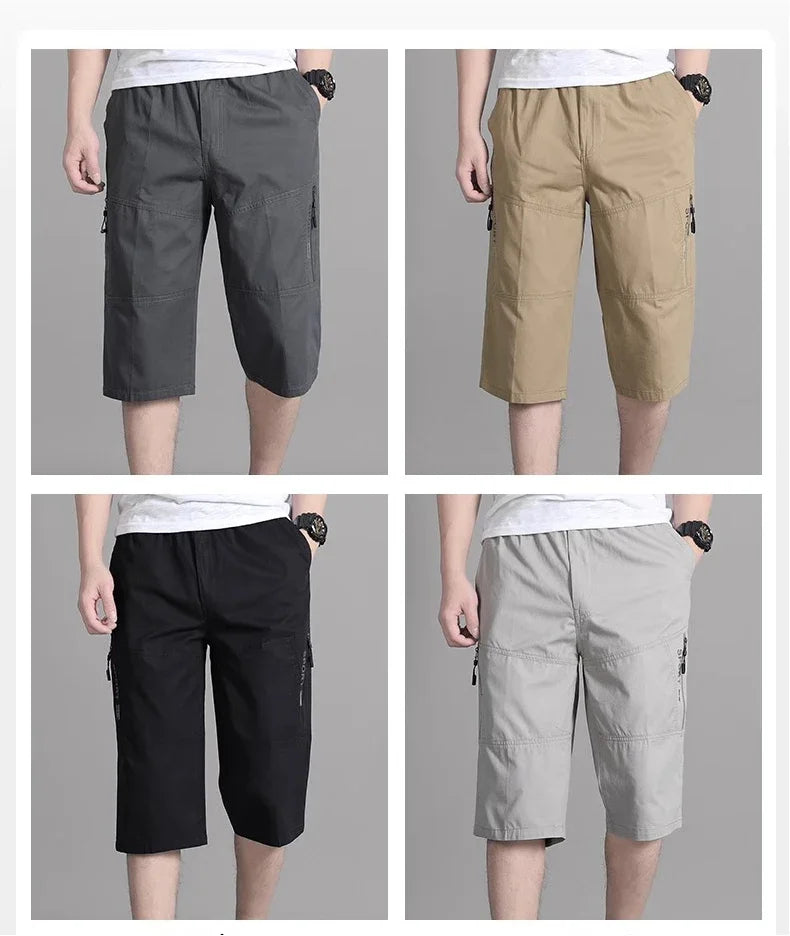 Short Cargo Homme - Poches Zippées, Taille Élastique, Coton Respirant, Style Décontracté Été Ma boutique