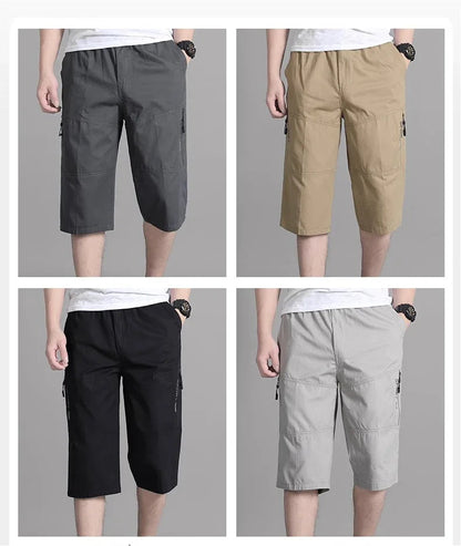 Short Cargo Homme - Poches Zippées, Taille Élastique, Coton Respirant, Style Décontracté Été Ma boutique