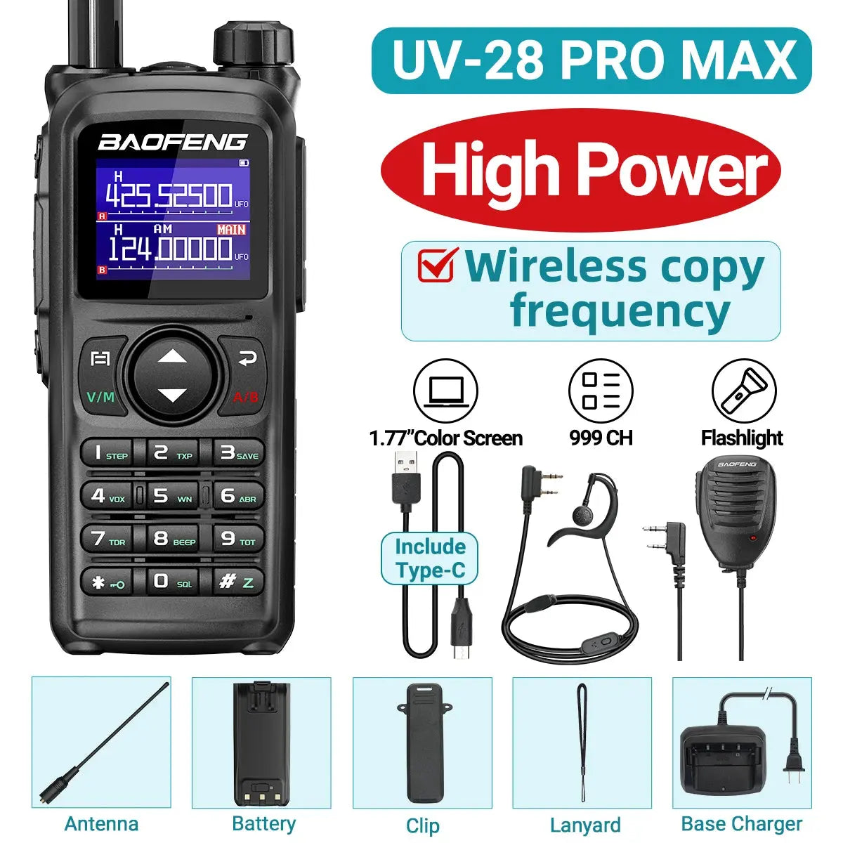 Talkie-Walkie Baofeng UV-28 PRO MAX - Multi-Bandes Haute Puissance Ma boutique
