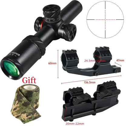 Viseur Tactique 1-6x24 IR pour Arbalète et Airsoft – Scope Compact SFP pour Fusil de Chasse et Tir de Précision, Rail 11/20 mm pour AR15 .223 Ma boutique
