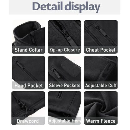Veste Softshell Tactique Homme – Veste en Fleece Zippée, Chaude, Coupe-Vent et Multifonctionnelle avec Poches Zippées – Idéale pour le Randonnée, le Travail en Extérieur et les Activités en Plein Air BLACKBEARD OUTDOOR INDUSTRIES