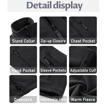 Veste en Polaire pour Homme – Zip Haut, Confortable et Coupe-Vent, Poches Multiples, Idéale pour la Randonnée et les Activités Extérieures - BLACKBEARD OUTDOOR INDUSTRIES