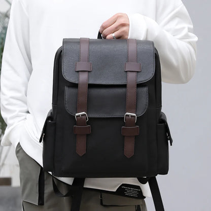 Sac à Dos Homme en Cuir PU – Élégant & Fonctionnel | Ordinateur Portable & École | 20–35L - BLACKBEARD OUTDOOR INDUSTRIES