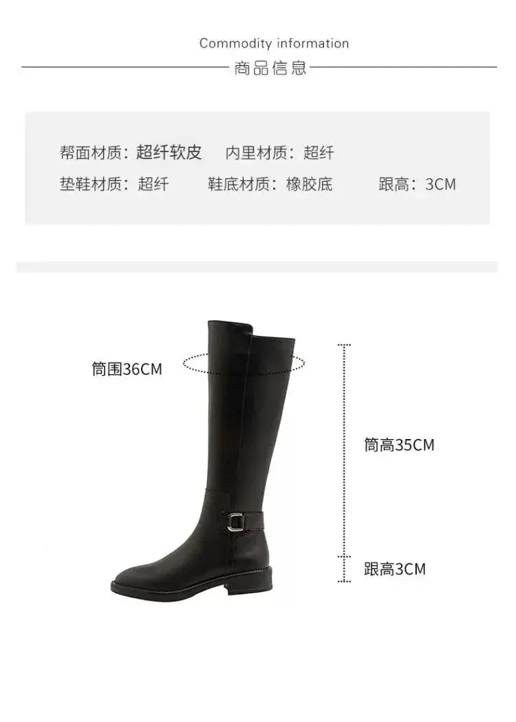 Bottes Hautes en PU avec Boucles Métalliques pour Femme - BLACKBEARD OUTDOOR INDUSTRIES