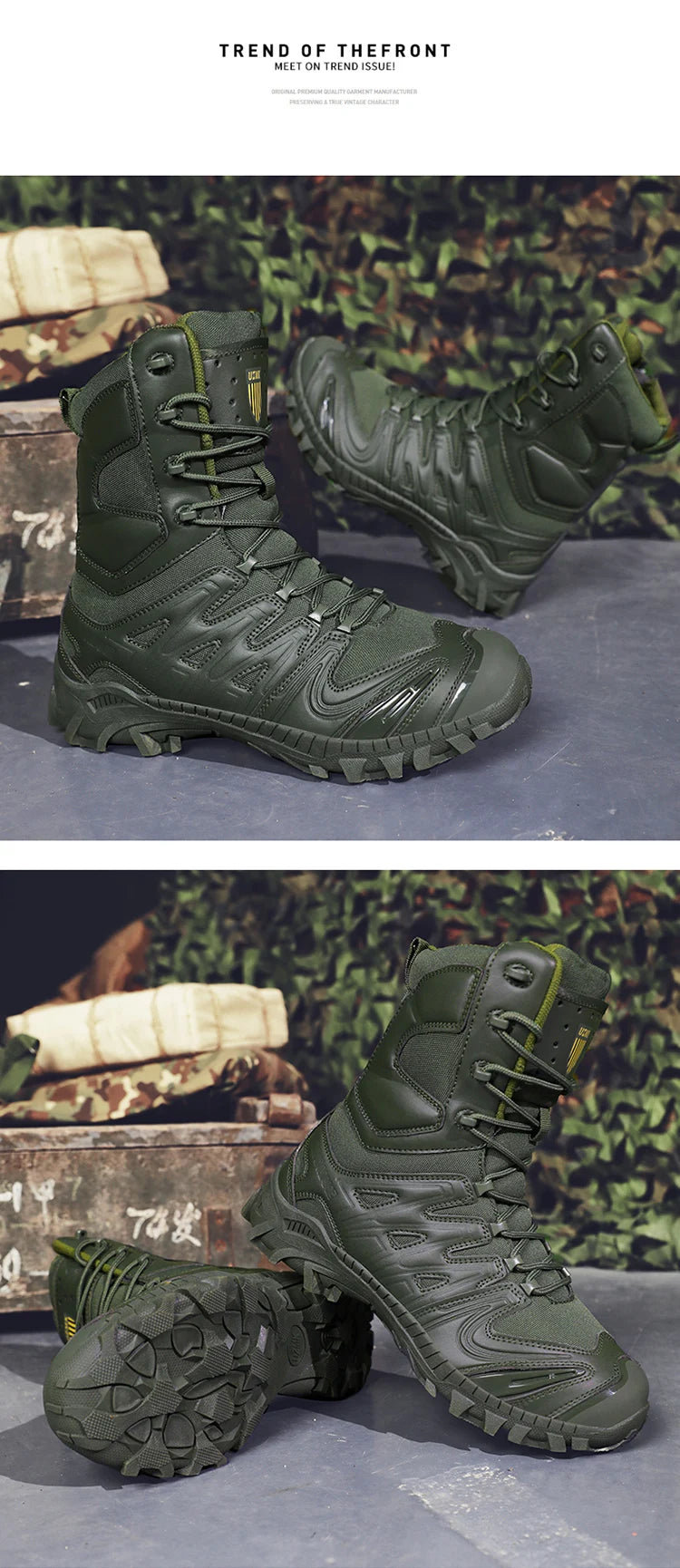 Bottes Tactiques Combat Désert pour Homme - Résistantes, Étanches et Confortables pour Randonnée et Sports Outdoor - BLACKBEARD OUTDOOR INDUSTRIES