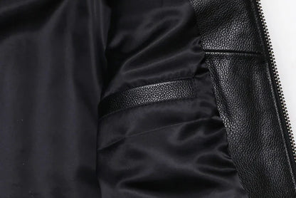 Blouson Homme Moto Classique en Cuir Véritable - BLACKBEARD OUTDOOR INDUSTRIES