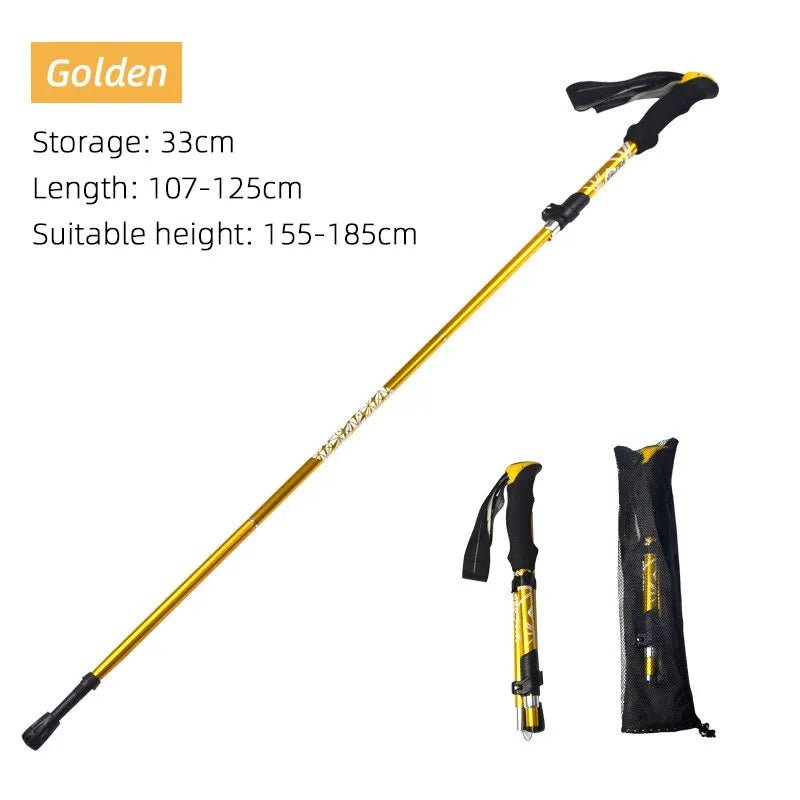 Bâton de Randonnée Pliable 5 Sections – PACOONE | Léger, Télescopique & Portable – 130 cm - BLACKBEARD OUTDOOR INDUSTRIES