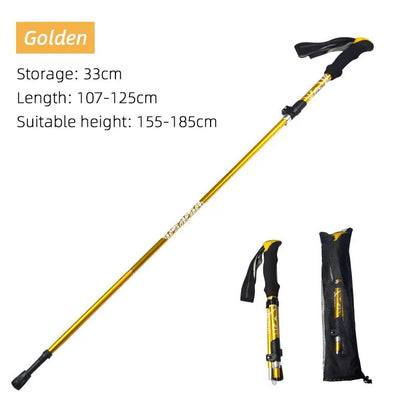 Bâton de Randonnée Pliable 5 Sections – PACOONE | Léger, Télescopique & Portable – 130 cm - BLACKBEARD OUTDOOR INDUSTRIES