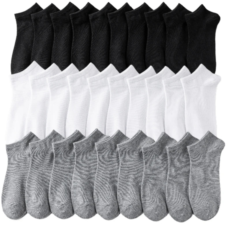 Lot de 10/20/40 Paires de Chaussettes Basses Unisexes – Couleurs Unies – Douces, Légères et Respirantes - BLACKBEARD OUTDOOR INDUSTRIES