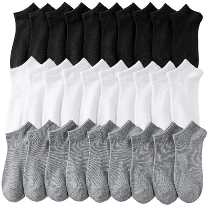 Lot de 10/20/40 Paires de Chaussettes Basses Unisexes – Couleurs Unies – Douces, Légères et Respirantes - BLACKBEARD OUTDOOR INDUSTRIES