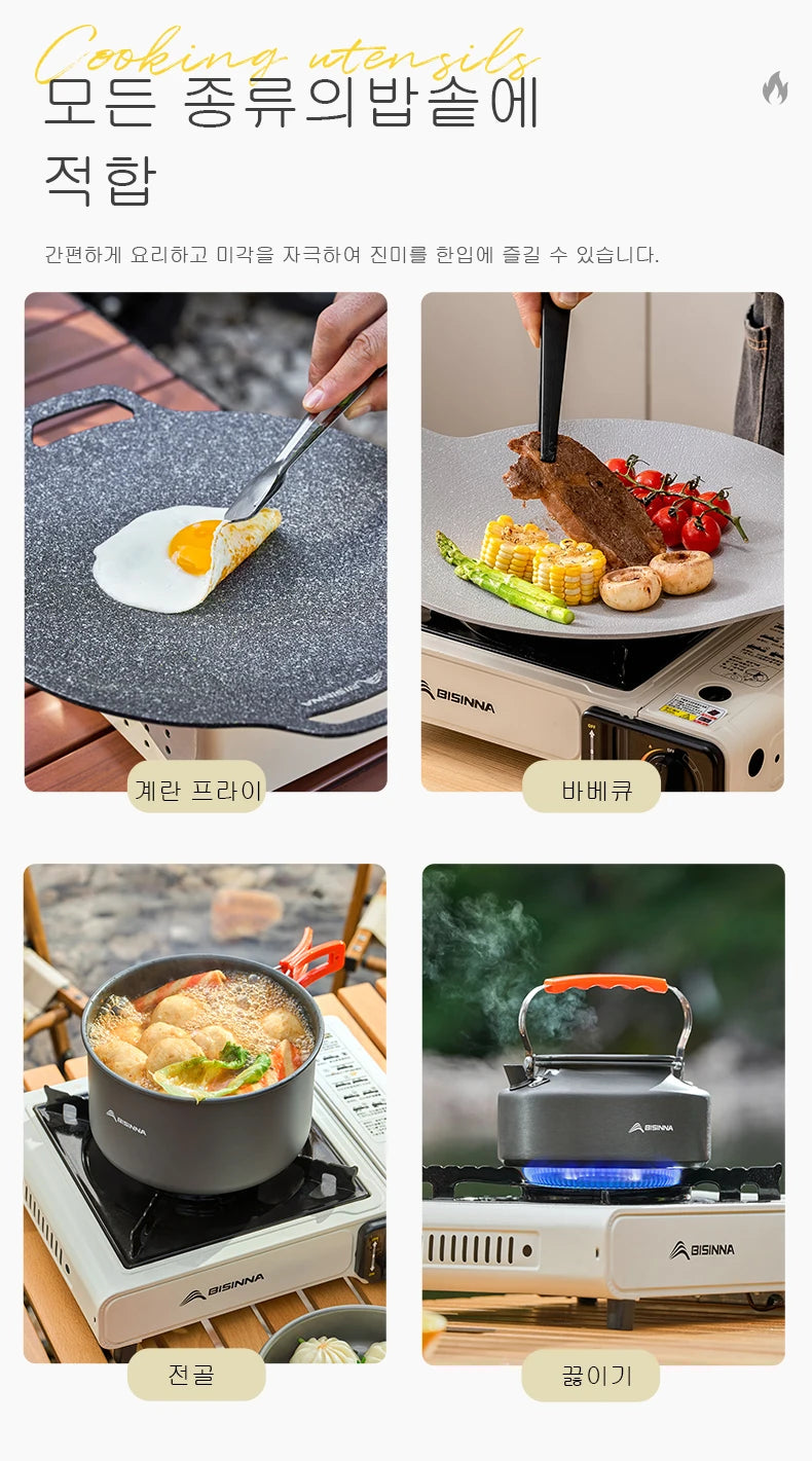 BISINNA Picnic Stove - Réchaud Portable à Gaz Butane avec 3 Couches de Sécurité - BLACKBEARD OUTDOOR INDUSTRIES