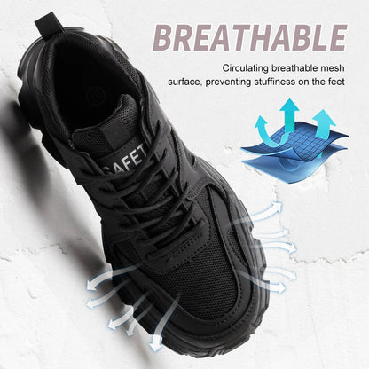 Work Sneakers Steel Toe Shoes Men Safety Shoes Puncture-Proof Work Shoes Boots Fashion Indestructible Footwear Security BLACKBEARD OUTDOOR INDUSTRIES