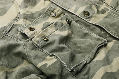 Casual Camouflage Cargo Jacket Mens Cotton Multi Pocket Tactical Coats Stand Collar Fashion Vintage Autumn Bomber Outwear BLACKBEARD OUTDOOR INDUSTRIES