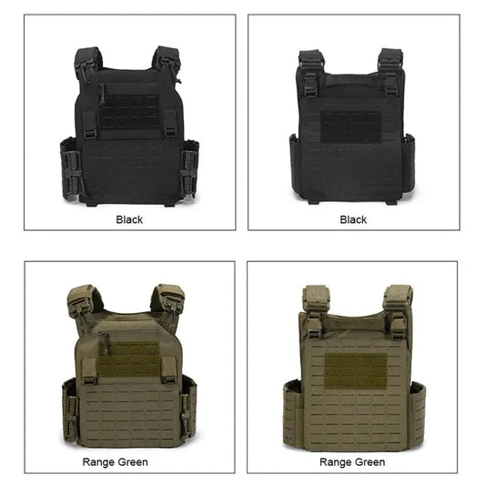 Gilet de Combat 6094 Tactique - Gilet Détachable Rapide avec Système Laser Cut et Porte-Plaque de Protection - Équipement Tactique Noir BLACKBEARD OUTDOOR INDUSTRIES