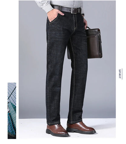 Jean Homme Fashion Business – Jean Slim Stretch Classique, Pantalon Casual – Denim Noir et Bleu BLACKBEARD OUTDOOR INDUSTRIES