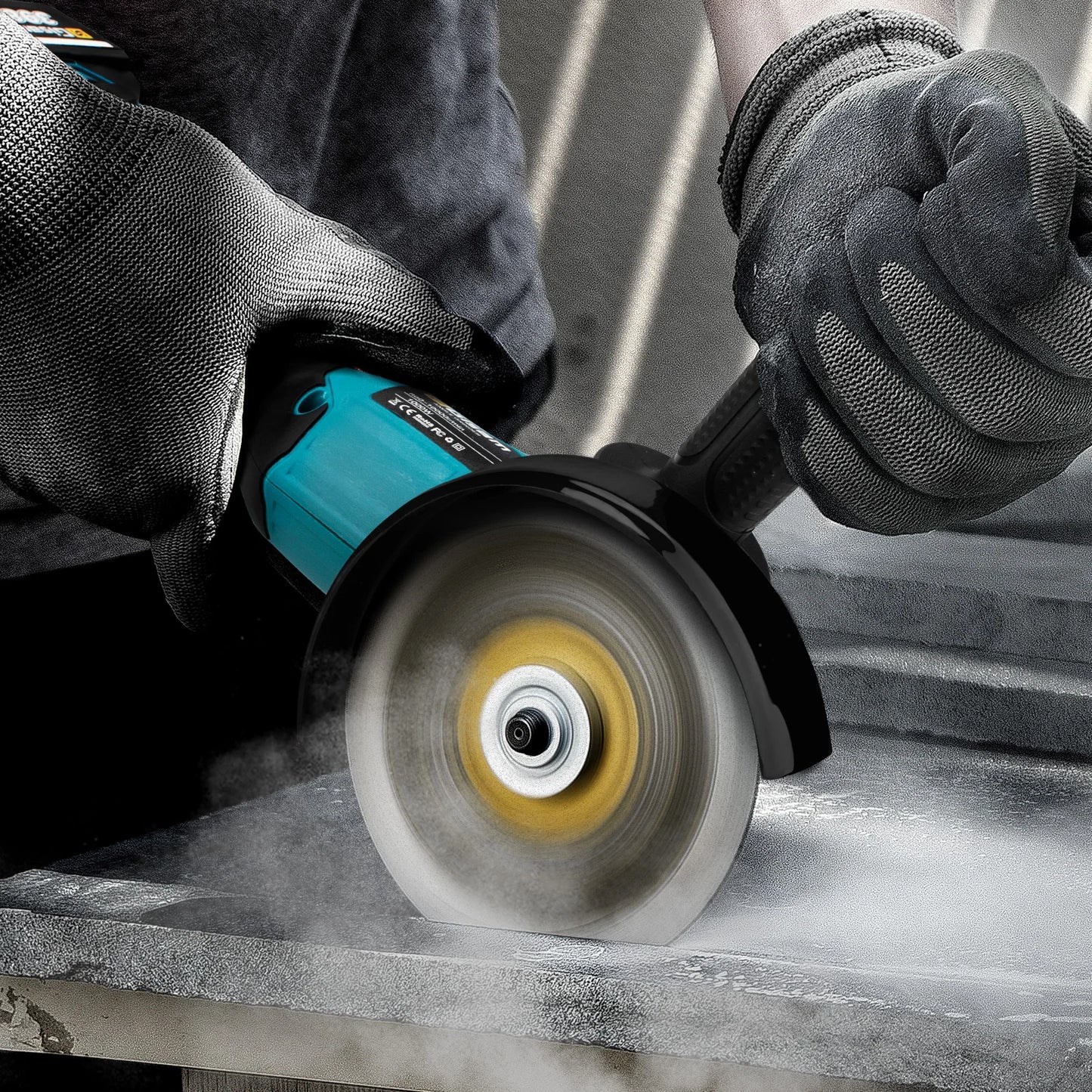 Meuleuse d’Angle Électrique Brushless 125 mm Gisam – Vitesse Variable – Compatible Batterie Makita 18V - BLACKBEARD OUTDOOR INDUSTRIES
