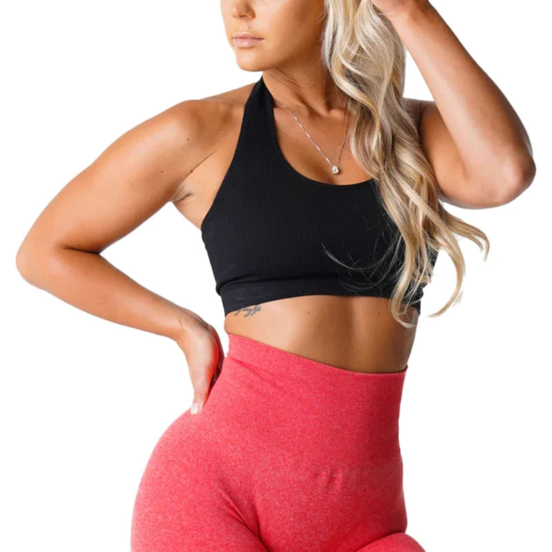 Soutien-Gorge Sans Couture à Col Halter "Limitless" - Spandex Élastique et Respirant pour Femmes, Confort et Maintien, Idéal pour le Fitness et le Yoga - BLACKBEARD OUTDOOR INDUSTRIES