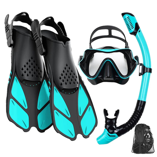 JoyMaySun Set Masque, Palmes et Tuba Adulte – Kit de Plongée Complet avec Sac de Transport - BLACKBEARD OUTDOOR INDUSTRIES