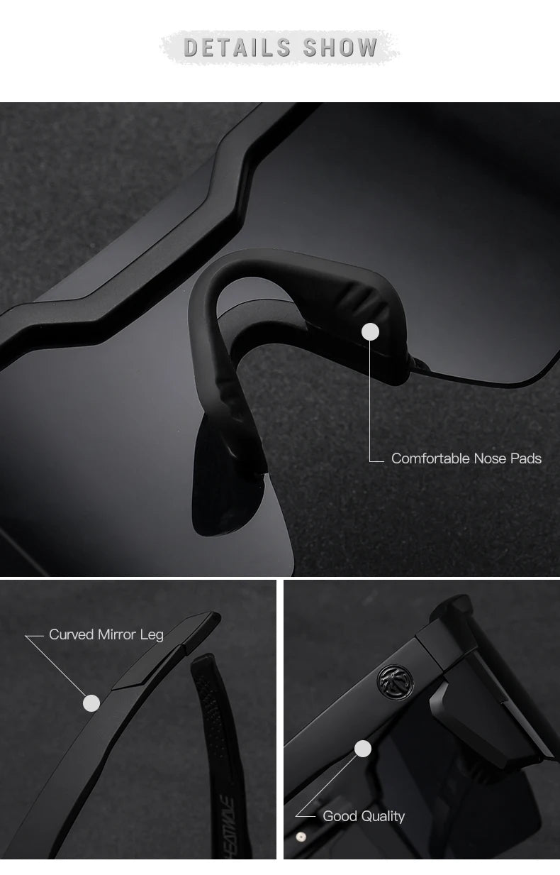 Lunettes de Soleil Heat Wave – Sport Cyclisme Style Conjugué, Polarisées, Anti-reflet, UV400 – Pour Homme & Femme - BLACKBEARD OUTDOOR INDUSTRIES