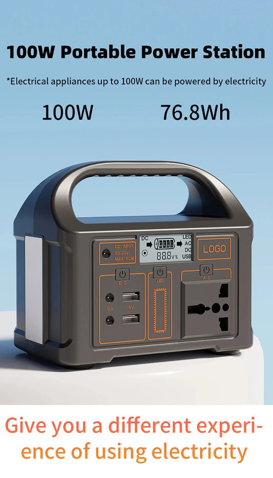 JSDsolar Power Station 100W – Générateur Solaire Portable avec Batterie LiFePO₄ 76.8Wh - BLACKBEARD OUTDOOR INDUSTRIES
