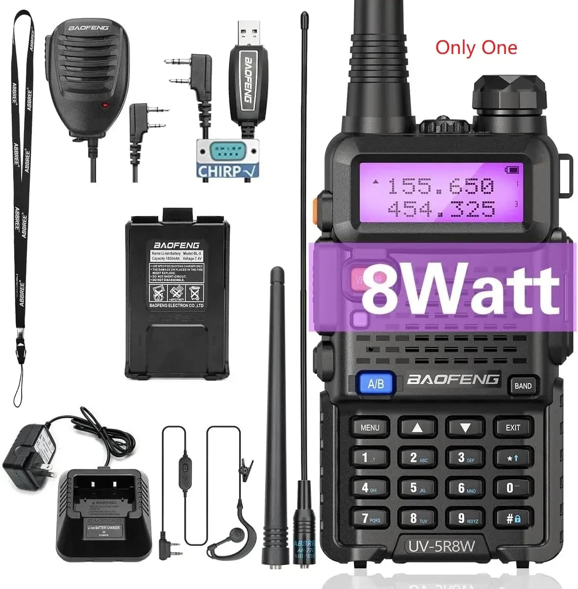 Baofeng UV-5R 8W – Radio Bidirectionnelle Haute Puissance | Jusqu’à 15 km de Portée Ma boutique
