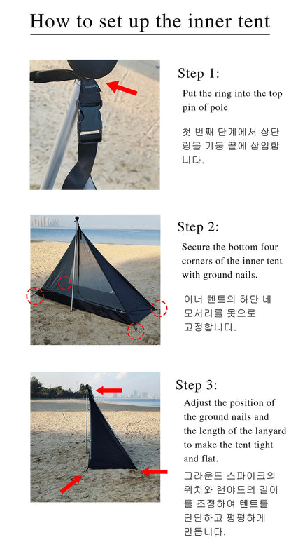 Tente Hot Tent Tipi 1 Personne – Avec Fenêtre pour Cheminée | Double Paroi | 3 Saisons | Bushcraft / Camping Solo - BLACKBEARD OUTDOOR INDUSTRIES