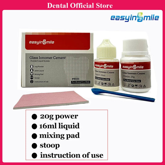 Kit Ciment Dentaire au Verre Ionomère - 20g Poudre + 16ml Liquide | Matériel de Restauration Dentaire Permanente Ma boutique