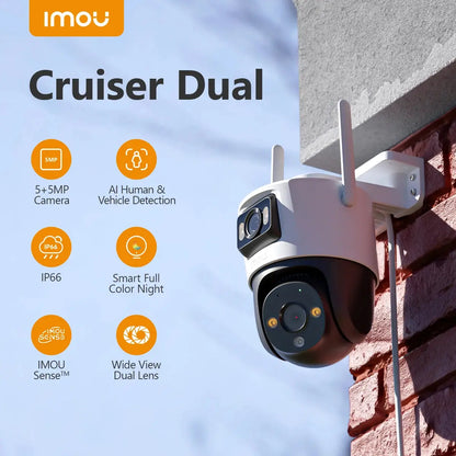 Caméra de Surveillance Extérieure IMOU Cruiser Dual – 8MP/10MP | Double Objectif | PTZ | Détection IA | WiFi 6 | Vision Nocturne Couleur Ma boutique