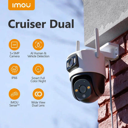 Caméra de Surveillance Extérieure IMOU Cruiser Dual – 8MP/10MP | Double Objectif | PTZ | Détection IA | WiFi 6 | Vision Nocturne Couleur Ma boutique