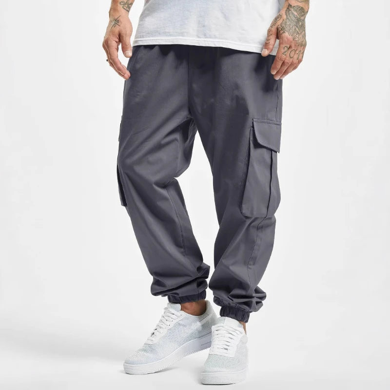 Pantalon Cargo Homme Grande Taille | Style Européen Décontracté | Taille Élastique & Cordon | Multi-poches | Léger & Confortable - BLACKBEARD OUTDOOR INDUSTRIES