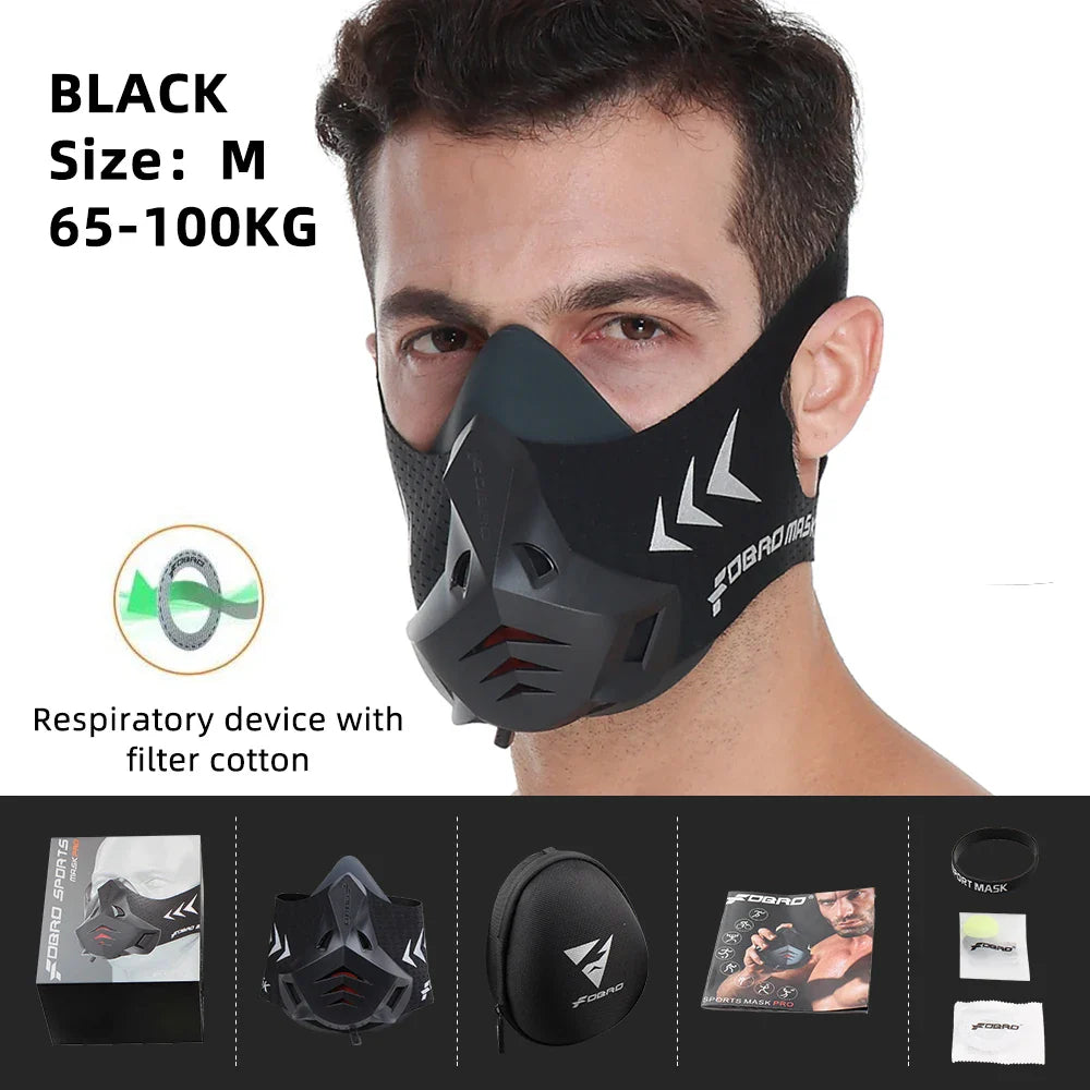 Masque d’Entraînement Sportif – Édition Élévation | Course, Fitness, Cyclisme – Style Noir 2.0 - BLACKBEARD OUTDOOR INDUSTRIES