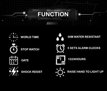 Montre Homme Énergie Solaire STRYVE – Style Acier Inoxydable – Double Affichage Analogique & Digital – Multifonction – Étanche 50M - BLACKBEARD OUTDOOR INDUSTRIES