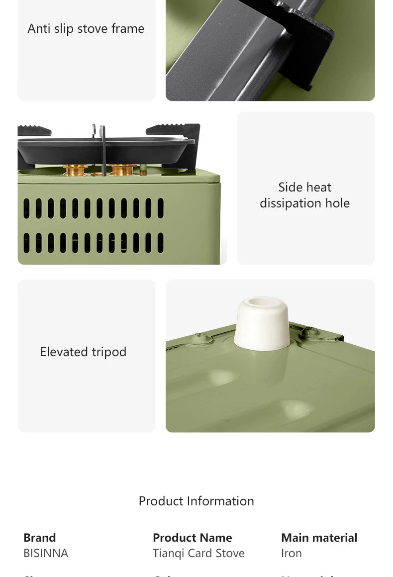 Réchaud à Gaz Camping BISINNA 5800W – Brûleur Portable Puissant pour Pique-nique, Randonnée et Trekking - BLACKBEARD OUTDOOR INDUSTRIES