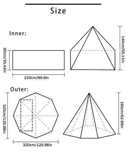 Tente Hot Tent Tipi 1 Personne – Avec Fenêtre pour Cheminée | Double Paroi | 3 Saisons | Bushcraft / Camping Solo - BLACKBEARD OUTDOOR INDUSTRIES
