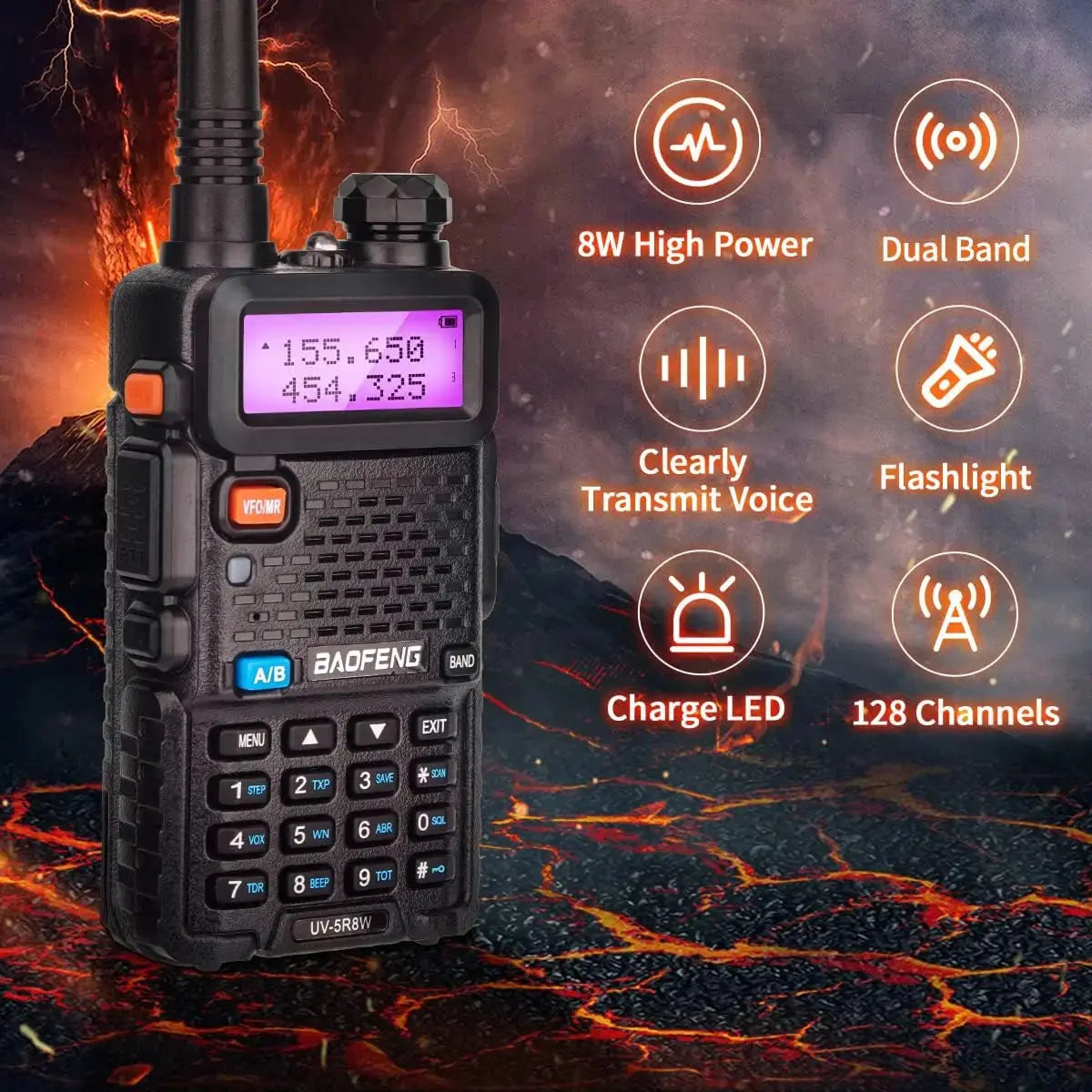 Baofeng UV-5R 8W – Radio Bidirectionnelle Haute Puissance | Jusqu’à 15 km de Portée Ma boutique