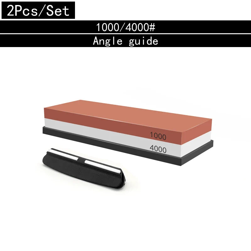 Pierre à Aiguiser Professionnelle 3-en-1 - Double Face avec Support en Bambou et Guide d’Angle - BLACKBEARD OUTDOOR INDUSTRIES
