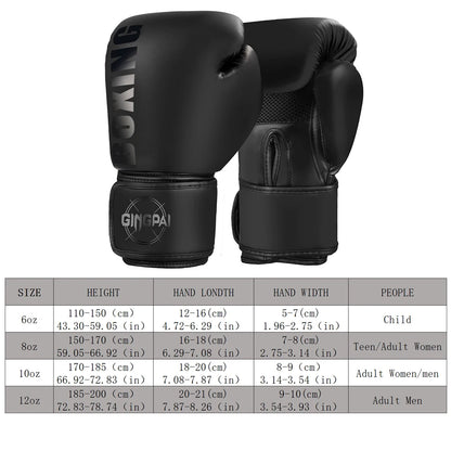 Gants de Boxe Professionnels GINGPAI SPORT – Gants de Combat Sanda, Muay Thai, MMA – Unisex, Adultes et Enfants, Entraînement, Sac de Sable et Combat - BLACKBEARD OUTDOOR INDUSTRIES