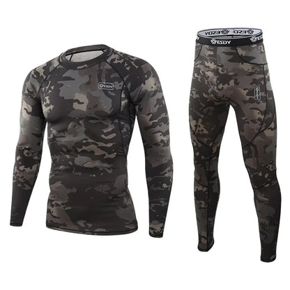 Ensemble Thermique Homme Camouflage – Sous-vêtements Chauds à Compression avec Polaire Intérieure - BLACKBEARD OUTDOOR INDUSTRIES