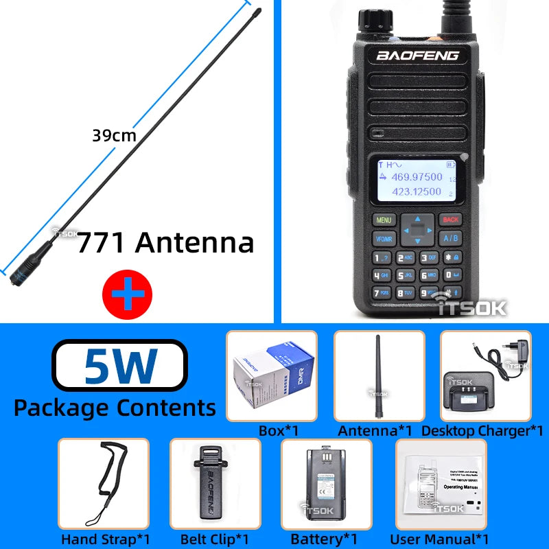 Talkie-Walkie Baofeng DR-1801UV - DMR Longue Portée Dual Band - BLACKBEARD OUTDOOR INDUSTRIES