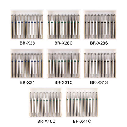 AZDENT 10 pcs Fraises Diamantées Dentaires – Type Boule FG 1,6 mm, 25 mm pour Turbine Haute Vitesse Ma boutique