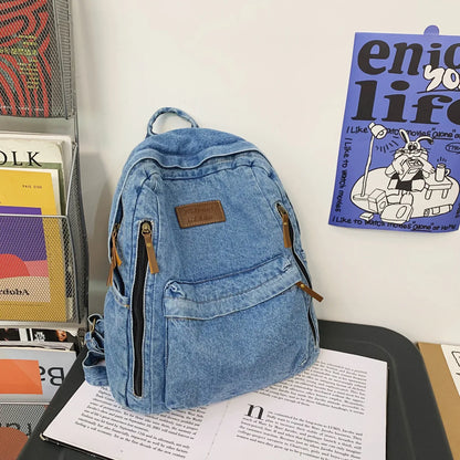 🎒 Sac à Dos en Jean Tendance – Style Denim | Grande Capacité Étudiante | Multi-Poches | Unisexe - BLACKBEARD OUTDOOR INDUSTRIES