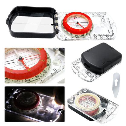 Boussole Numérique Portable Lumineuse avec LED - Boussole de Camping, Outil de Survie avec Anneau Fluorescent, Idéale pour Aventures en Plein Air - BLACKBEARD OUTDOOR INDUSTRIES