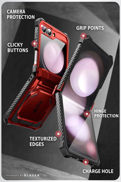 I-BLASON For Samsung Galaxy Z Flip 7 FE/6/5 Case Armorbox Full-Body Military Protection Phone Case with Screen Protector & Stand BLACKBEARD OUTDOOR INDUSTRIES
