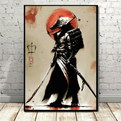 Poster Retro Japon Samurai – Impression sur Toile Canvas - BLACKBEARD OUTDOOR INDUSTRIES