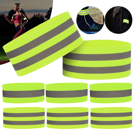 Bandes Réfléchissantes Élastiques - Armbands, Bracelets, Bandes de Cheville et Jambes, Haute Visibilité pour Sécurité Nocturne (Course, Cyclisme, Marche) - BLACKBEARD OUTDOOR INDUSTRIES