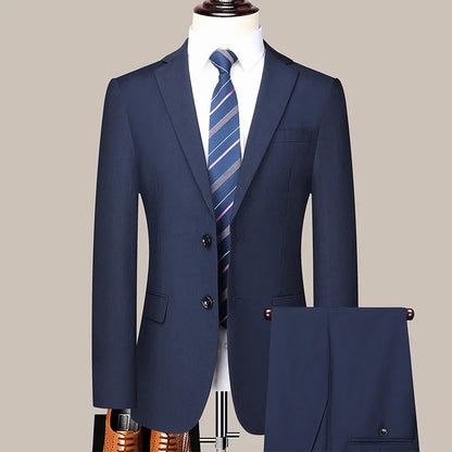 Costume Homme Slim Fit à Deux Boutons – Costume Professionnel et Élégant avec Pantalon Inclus (Tailles S-6XL) BLACKBEARD OUTDOOR INDUSTRIES