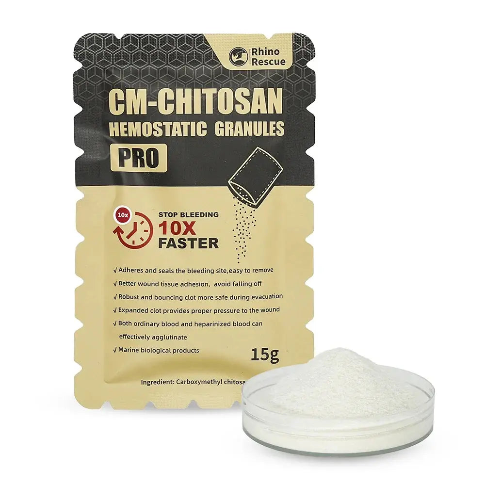 Poudre Hémostatique Granulée au Chitosane – RHINO RESCUE – 6g / 15g – Contrôle Rapide des Saignements Ma boutique