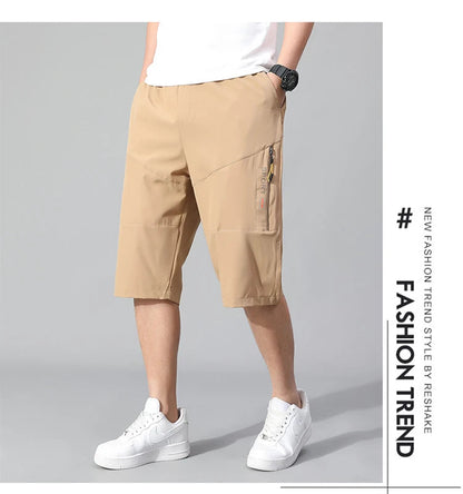 Short Cargo Homme - Poches Zippées, Taille Élastique, Coton Respirant, Style Décontracté Été Ma boutique